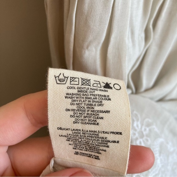 Flannel Babydoll A-Line Nuetral Lace Mini  Tank Dress S - Picture 7 of 11